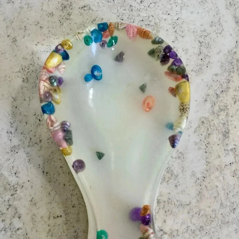 Vintage Multicolor Resin‎ lucite Spoon Rest